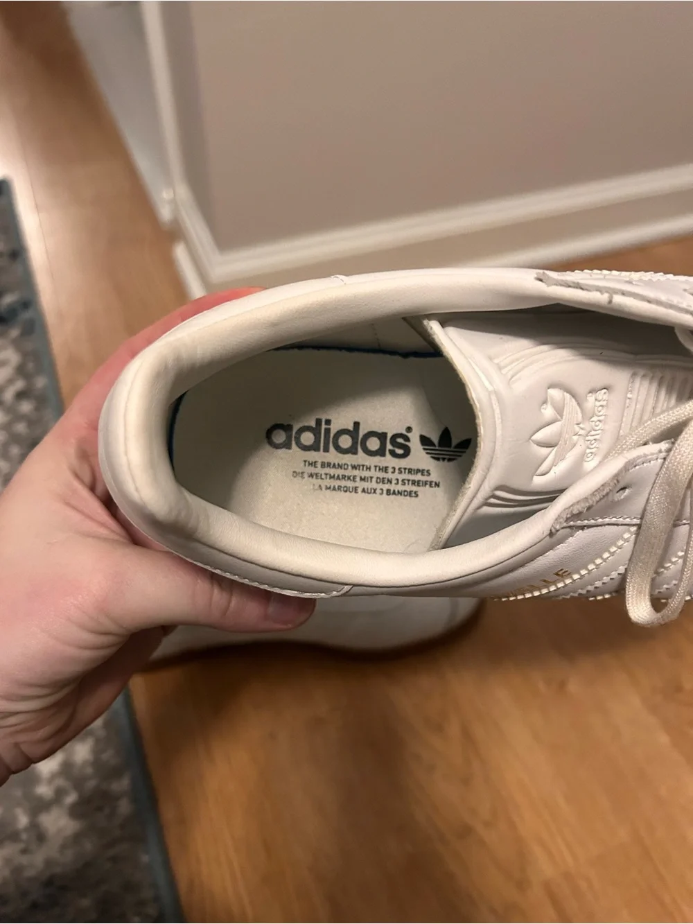 adidas White Gazelle Sneakers with Gum Outsole